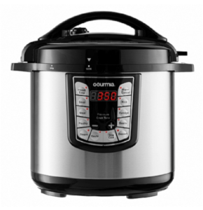 Gourmia GPC800 ExpressPot Electric Digital Multipurpose Pressure Cooker, 13 Cooking Modes, 8 Quart Stainless Steel, with Steam Rack, 1200 Watts