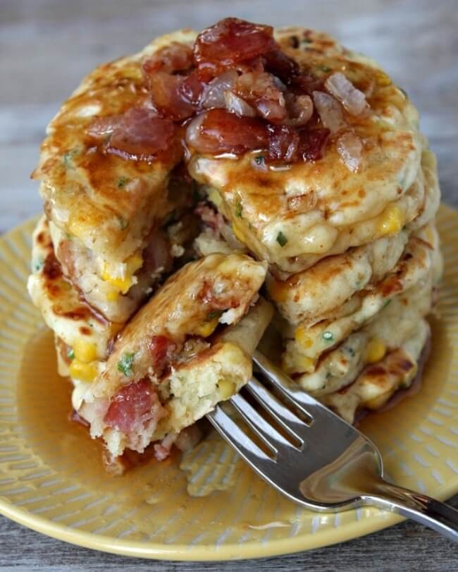 Bacon and Corn Griddle Cakes Recipe