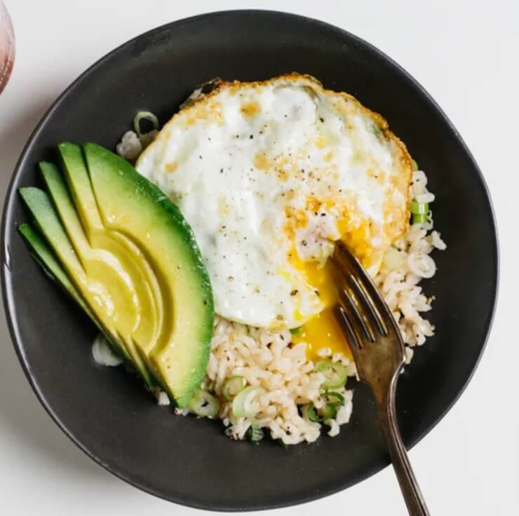 Rice Bowl with Fried Egg and Avocado recipe