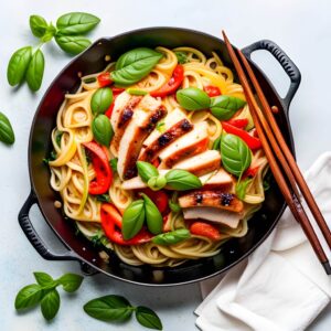 Thai Basil Chicken Noodle Skillet Recipe