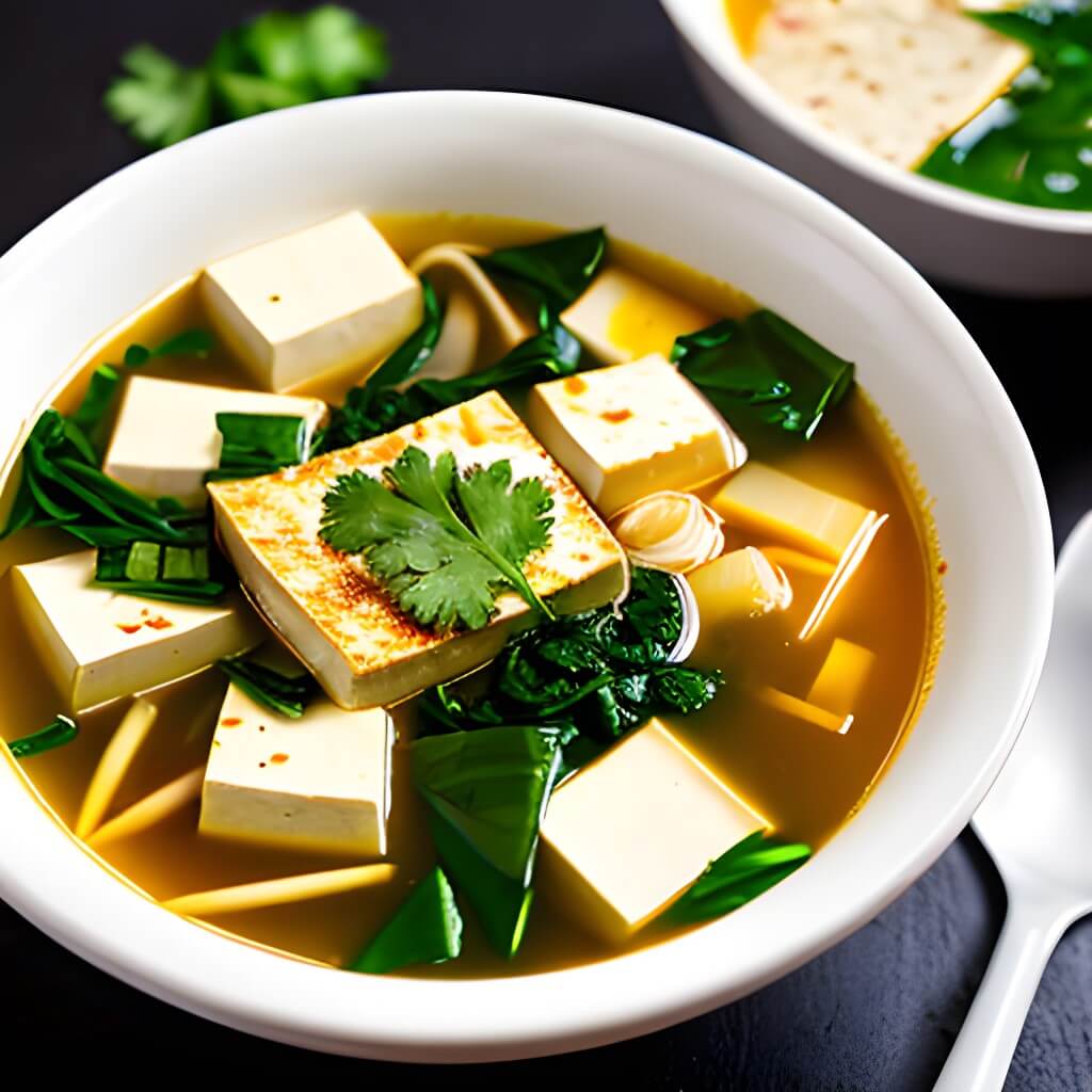 Tofu Soup with Spinach recipe